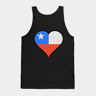 Chilean Jigsaw Puzzle Heart Design - Gift for Chilean With Chile Roots Tank Top